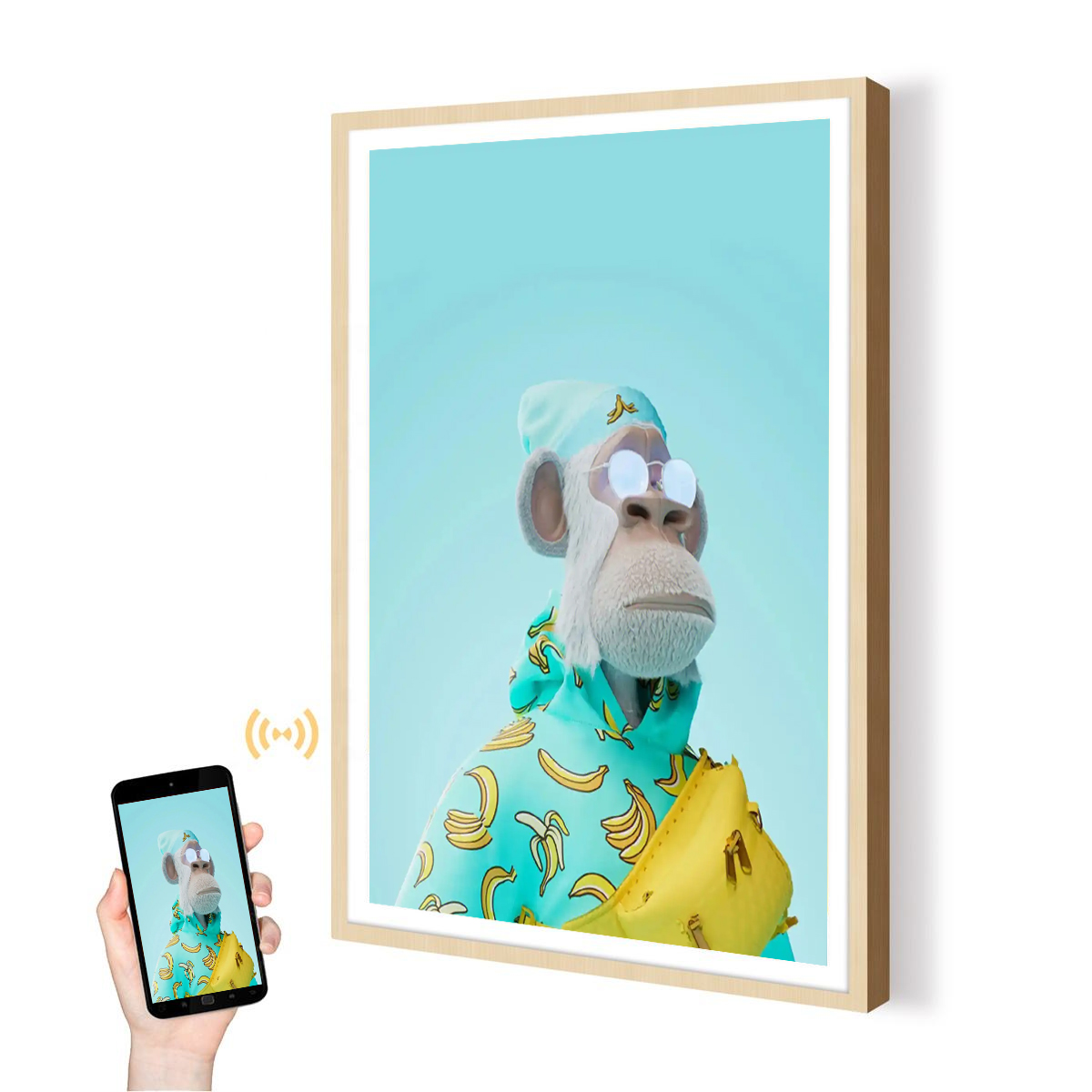 Digital Photo Frame Wifi - 27 Zoll Smart Cloud Foto-Video-NFT-Anzeigebildschirm Hochauflösender