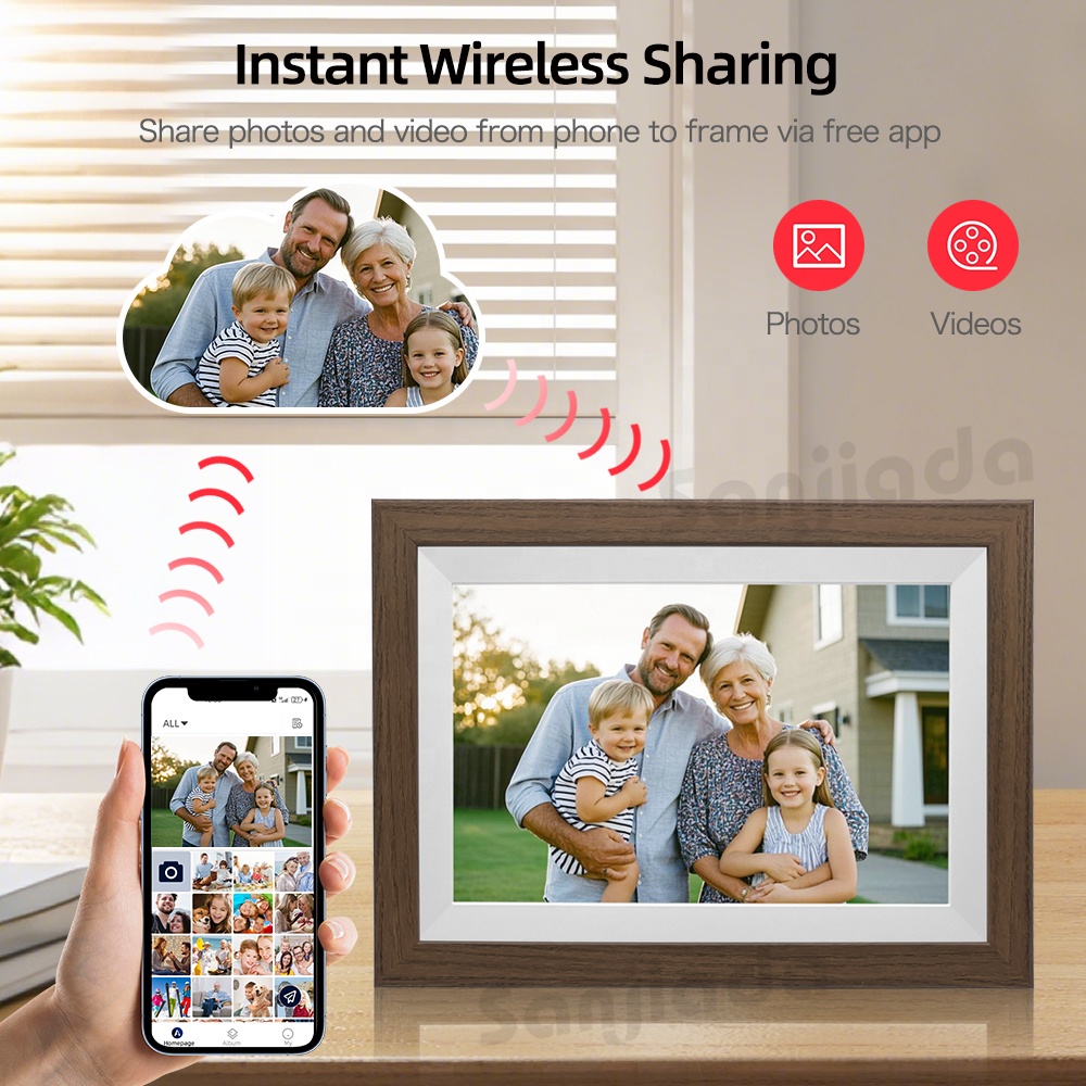 Digital Photo Frame Wifi - 10,1-Zoll WLAN-Digitaler Bilderrahmen mit 1280 *