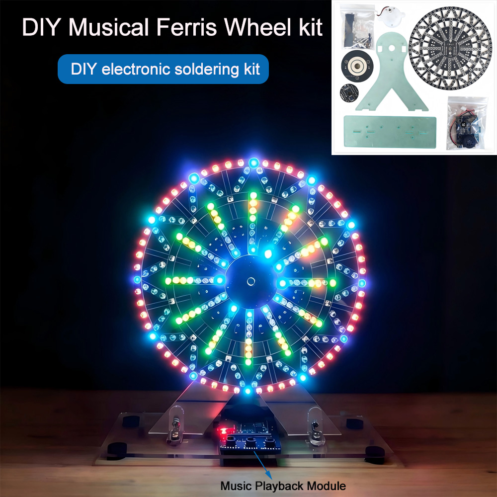 Diy Electronics Gadgets - DIY Elektronik-Bausätze: LED-beleuchtetes Musik-Riesenrad zum Selberlöten