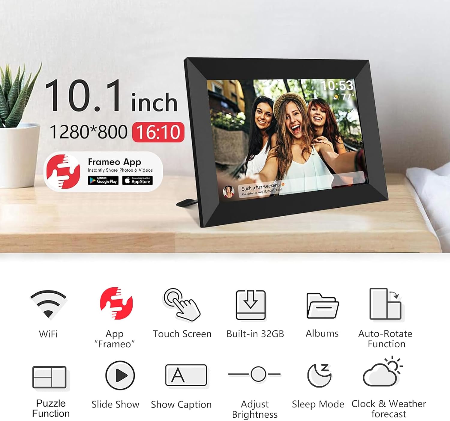 10,1 Zoll 32GB Smart WiFi Digi – Digital Photo Frame Wifi Bewertung und Preis